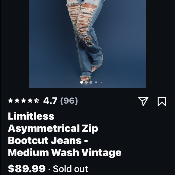 Limitless Asymmetrical Zip Straight Leg Jeans ~ in Medium Wash Vintage and Camo - Picture 5 of 7